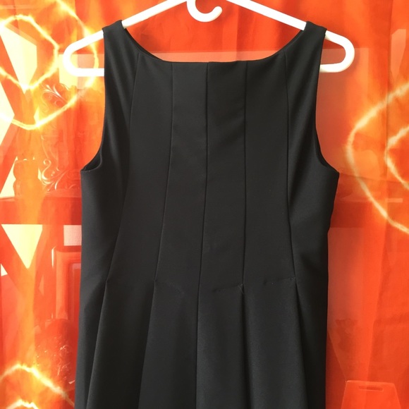 Babylon Black Dress LaserCut Trim Flared White Hem - Picture 10 of 12